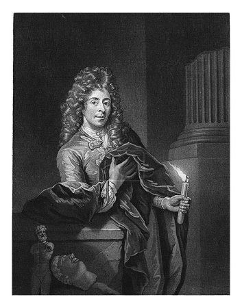 Photo for Portrait of Godfried Schalcken, Pieter Schenk (I), after Godfried Schalcken, 1694 - 1718 The painter Godfried Schalcken with a candle in his hand. - Royalty Free Image