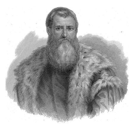 Photo for Portrait of Daniele Barbaro, Giuseppe Barni, after Paolo Veronese, 1845 - 1855 Portrait of Daniele Barbaro in a fur-lined cloak. - Royalty Free Image