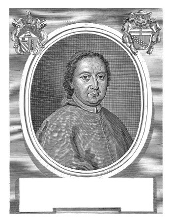 Téléchargez les photos : Portrait du cardinal Camillo Cibo, Gasparo Massi, d'après Pietro Nelli, 1729-1731, gravé vintage. - en image libre de droit