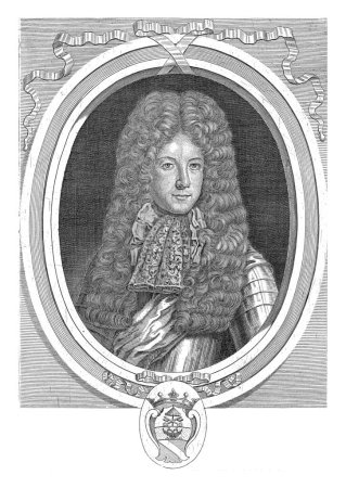 Téléchargez les photos : Portrait de Marco Ottoboni, Jacques Blondeau, d'après Antonio Lesma, 1665-1698, gravé vintage. - en image libre de droit