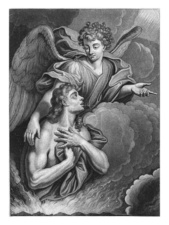 Photo for Soul in purgatory prays for mercy, Pieter Schenk (I), 1670 - 1713 In purgatory a soul prays for mercy. An angel points to the two options: heaven or hell. - Royalty Free Image