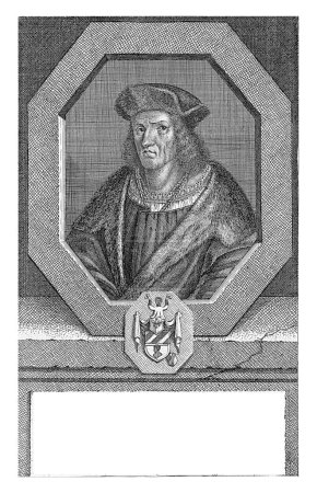 Photo for Portrait of Johann Tucher, Johann Friedrich Leonard, 1670 Portrait of Johann Tucher, senator at Nuremberg, with coat of arms. - Royalty Free Image
