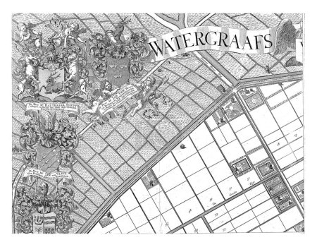 Téléchargez les photos : Carte du Watergraafsmeer (en haut à gauche), Pieter van den Berge, 1719 Partie (en haut à gauche) d'une carte du Watergraafsmeer. - en image libre de droit