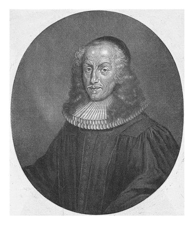 Photo for Portrait of the theologian Philipp Jacob Spener, Pieter Schenk (I), 1670 - 1713, vintage engraved. - Royalty Free Image
