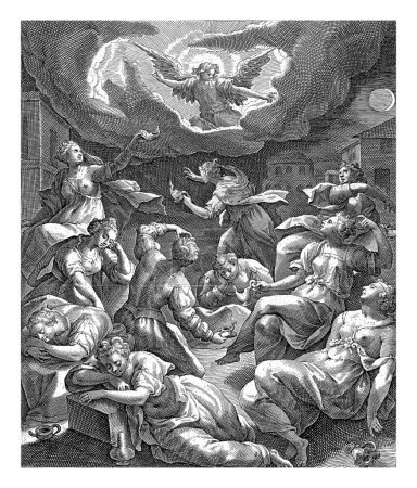Foto de Los cinco sabios y las cinco vírgenes insensatas son despertadas por un ángel, Crispijn van de Passe (I), después de Maerten de Vos, 1589 - 1611. - Imagen libre de derechos
