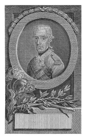 Foto de Retrato de Gedeón Ernesto, Leonard Jotte, 1782 - 1851 Retrato de Busto de Gedeón Ernesto, Barón de Loudon. El retrato está enmarcado en un marco ovalado. - Imagen libre de derechos