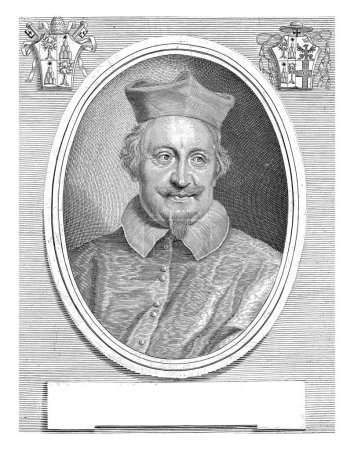 Photo for Portrait of Cardinal Celio Piccolomini, Albertus Clouwet, after Giovanni Battista Gaulli, after 1681 Portrait in oval frame of Cardinal Celio Piccolomini. - Royalty Free Image