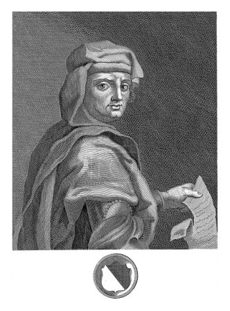 Foto de Retrato de Piero Capponi, Francesco Allegrini, después de Giuseppe Piattoli, 1764 Retrato de Piero Capponi sosteniendo una carta en su mano. - Imagen libre de derechos