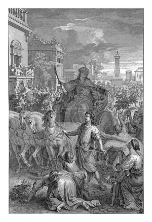 Photo for Joseph rides on a chariot through Egypt, Jan van Vianen, after Gerard Hoet (I), 1720 - 1728 Joseph rides on a chariot of the pharaoh through Egypt. - Royalty Free Image