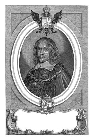Téléchargez les photos : Portrait de Maximilien, comte de Trautmanstorff, Pieter de Jode (II), d'après Anselm van Hulle, 1628 - 1670 Buste portrait de Maximilien, comte de Trautmanstorff - en image libre de droit
