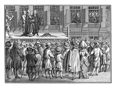 Téléchargez les photos : Exécution du capitaine Bont à la Cour d'Amirauté d'Amsterdam, Barent de Bakker, d'après Hermanus Petrus Schouten, 1782 Exécution du capitaine Bont à la Cour d'Amirauté d'Amsterdam le 5 janvier 1577 - en image libre de droit