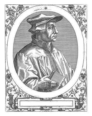 Foto de Retrato de Huldrych Zwingli, Robert Boissard, 1597 - 1599, grabado vintage. - Imagen libre de derechos