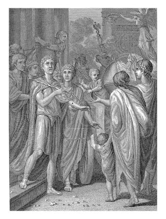 Téléchargez les photos : Procession triomphale de Germanicus, Louis E.F. Garreau, d'après Jean Grandjean, 1783 La procession triomphale de Germanicus à Rome. Pendant cette entrée, Germanicus est réuni avec ses fils. - en image libre de droit