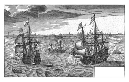 Téléchargez les photos : Navy, View, Fort, Rammekens, Robert de Baudous, Hendrik Cornelisz. Vroom, 1591-1659, Flotte maritime, Forteresse - en image libre de droit