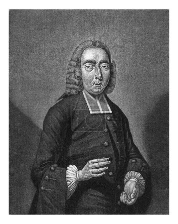 Téléchargez les photos : Portrait du prédicateur Henricus Hageman, Pieter Louw, 1743-1760, gravé vintage. - en image libre de droit