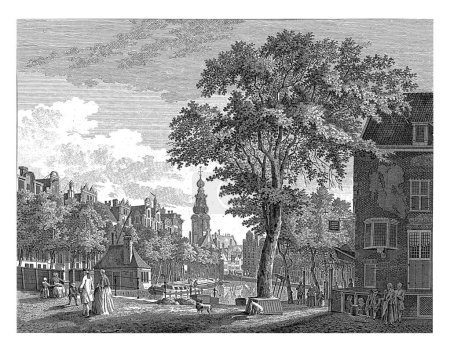 Foto de Vista del Munttoren en Amsterdam, Paulus van Liender, después de Jan de jalá, 1760 - 1783 Vista del Munttoren, hasta 1672 conocido solo como el Regulierstoren, en Amsterdam. - Imagen libre de derechos