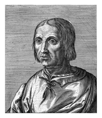 Photo for Portrait of Jacopo Sannazaro, Philips Galle, 1587 - 1606 Portrait of Jacopo Sannazaro, an Italian poet. Bust to the left. The print has a Latin caption and is part of a series of famous scholars. - Royalty Free Image