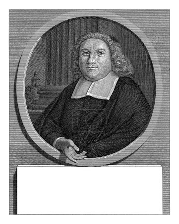 Téléchargez les photos : Portrait de David Knibbe, Jan Caspar Philips, d'après Carel de Moor (II), 1736 - 1775 Portrait du prédicateur David Knibbe, à l'âge de 56 ans. - en image libre de droit