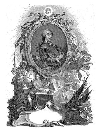 Téléchargez les photos : Portrait de Louis XV ; roi de France ; Johann Esaias Nilson ; 1731 - 1788 ; gravé vintage. - en image libre de droit