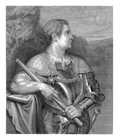 Téléchargez les photos : Portrait de l'empereur romain Otho, Robert van Voerst, d'après Anthony van Dyck, d'après Titien, 1625-1636 - en image libre de droit