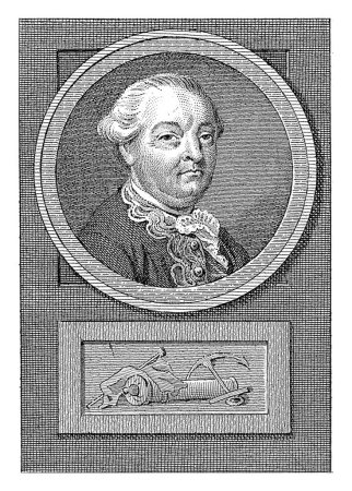 Foto de Retrato de Willem Crul, Reinier Vinkeles (I), después de Jacobus Buys, 1783 - 1795 Portet del Contralmirante Willem Crul. Debajo del retrato un cañón, una pancarta y un ancla. - Imagen libre de derechos