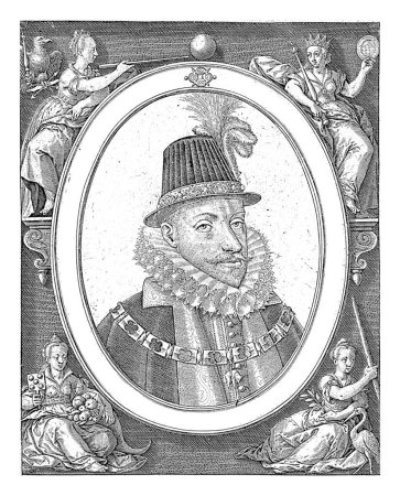 Téléchargez les photos : Portrait d'Albrecht, archiduc d'Autriche, Antonie Wierix (II), après 1598 - 1604 Buste portrait d'Albrecht, archiduc d'Autriche. Il porte une chaîne avec l'Ordre de la Toison d'Or. - en image libre de droit