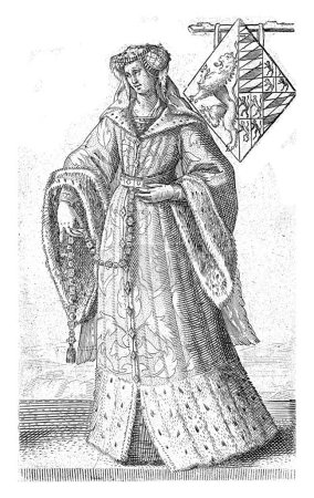 Photo for Portrait of Jacoba van Beieren, Countess of Holland, Zeeland and Hainaut, Adriaen Matham, 1620 Portrait of Jacoba van Beieren, Countess of Holland, Zeeland and Hainaut. - Royalty Free Image