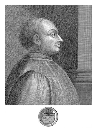 Foto de Retrato de Guido Tarlati, Francesco Allegrini, después de Santi Cardini, 1764 Retrato de Guido Tarlati, perfil a la derecha. - Imagen libre de derechos