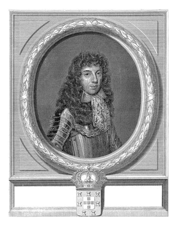 Téléchargez les photos : Portrait de Pierre II de Portugal, Pieter van Gunst, 1683 - 1731 Pierre II, roi du Portugal, gravé vintage. - en image libre de droit