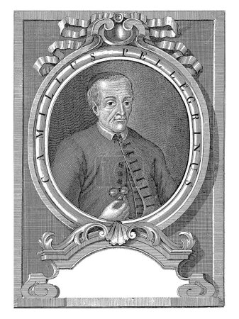 Téléchargez les photos : Portrait de Camillus Pellegrinus, Ferdinando Strina, 1749, gravé vintage. - en image libre de droit