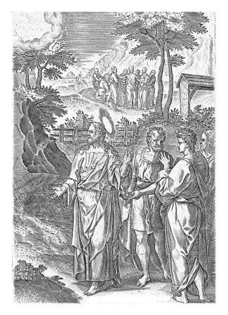 Foto de Cristo en el Monte de los Olivos, Abraham de Bruyn, después de Crispijn van den Broeck, 1583 Ilustración del libro para la historia de Cristo en el Monte de los Olivos (Lucas 22: 39). - Imagen libre de derechos