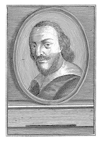 Photo for Portrait of Songwriter il Gobbo da Pisa, Girolamo Amelonghi, J. Verkruys, 1750, vintage engraved. - Royalty Free Image