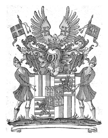 Foto de Escudo de caballero con lema: Unius disciplinae utriusque fortunae, Antoine Opdebeeck, 1719 - 1759 - Imagen libre de derechos