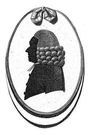 Foto de Silueta Retrato de Paulus Bonnet, Govert Kitsen, 1776 - 1810 Retrato del predicador Paulus Bonnet, con peluca de batería y bef. - Imagen libre de derechos