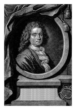 Téléchargez les photos : Portrait de Jacob Storm, Pieter Schenk (I), 1704 Jacob Storm, professeur au gymnase de Haarlem. - en image libre de droit