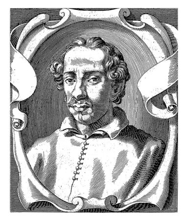 Téléchargez les photos : Portrait du philosophe Tomaso Tomasi, Giacomo Piccini (éventuellement), 1647, gravé vintage. - en image libre de droit