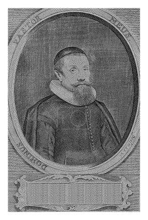 Téléchargez les photos : Portrait d'Hermannus Tegularius, Crispijn van den Queborn, d'après Cornelis Dame, 1641 Portrait d'Hermannus Tegularius, prédicateur à Delft. - en image libre de droit