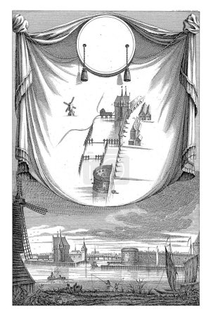 Téléchargez les photos : Regulierspoort van Amsterdam, Jan Goeree, 1782 Deux représentations du Regulierspoort d'Amsterdam et du Rondeel vers 1544. - en image libre de droit