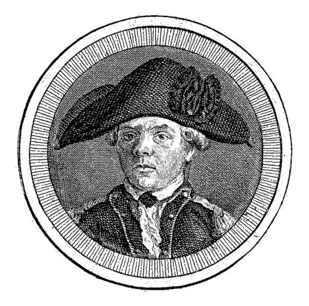 Téléchargez les photos : Portrait de Joachim Nuhout van der Veen, Abraham Jacobsz. Hulk, 1794 - 1796 Buste de Joachim Nuhout van der Veen dans un médaillon. - en image libre de droit