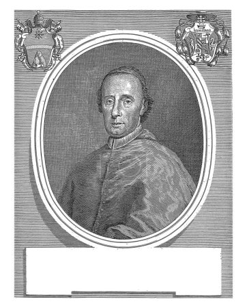Téléchargez les photos : Portrait du cardinal Giberto Bartolomeo Borromeo, Girolamo Rossi (II), d'après Pietro Nelli, 1717-1762, gravé vintage. - en image libre de droit
