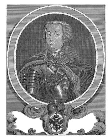 Photo for Portrait of Charles VII Albrecht, Roman German Emperor, Georg Paul Busch, 1742 - 1756, vintage engraved. - Royalty Free Image