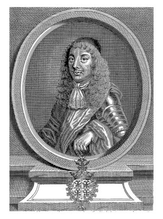 Foto de Portret van Raimondo Montecuccoli, Michel Aubert, después de desconocido, 1755, grabado vintage. - Imagen libre de derechos