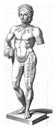 Foto de Estatua del rey Herodes, Daniel con las medallas, después de Jacob Neefs, 1690 Estatua del rey Herodes I el Grande, con una corona de laurel. En su pierna todo tipo de letras. - Imagen libre de derechos