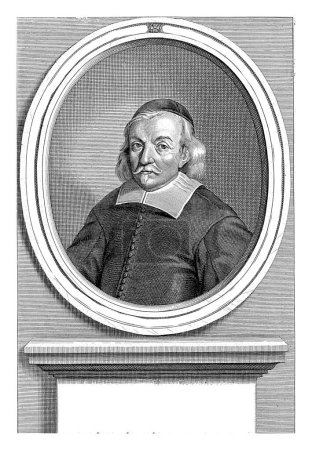 Photo for Portrait of Ludovicus Wolzogen, Professor and Theologian, Lambert Visscher (attributed to), 1643 - 1691, vitage engraved. - Royalty Free Image