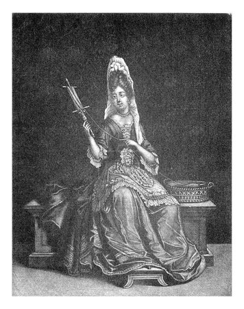 Foto de Lachesis, anónimo, 1680 - 1713 Lachesis, uno de los tres espíritus que determinaron el destino de una persona según la religión griega y romana, - Imagen libre de derechos