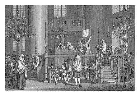 Foto de Iglesia Interior, Caspar Jacobsz. Philips, después de Jacobus Buys, 1780 creyentes asisten a una ceremonia en una iglesia. - Imagen libre de derechos