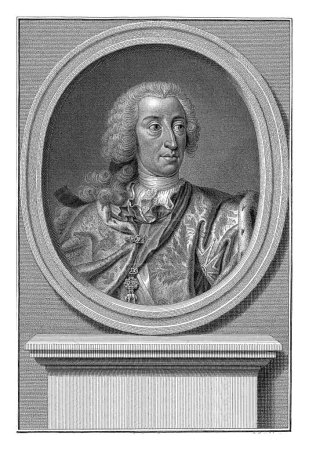 Photo for Portrait of German Emperor Charles VII Albert, Pieter Tanje, after Georg Desmarees, 1752 Portrait of Charles VII Albert, German Emperor. - Royalty Free Image