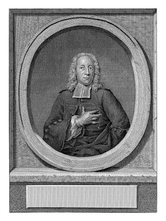 Foto de Retrato de la ministra reformada Joan Temmink, Barent de Bakker, 1762, grabado vintage. - Imagen libre de derechos