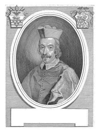 Téléchargez les photos : Portrait du cardinal Stefano Agostini, Jacques Blondeau, d'après Giuseppe Passari, 1683-1698, gravé vintage. - en image libre de droit