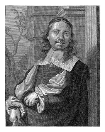 Foto de Retrato de Joris van Son, Conrad Lauwers, después de Erasmus Quellinus (I), 1662 Retrato de medio cuerpo del pintor de Amberes Joris van Son, con tapa. - Imagen libre de derechos
